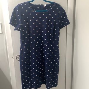Blue and white polka dot cotton dress